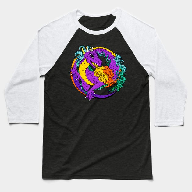 Ouroboros Dragon Baseball T-Shirt by Morrigan Austin